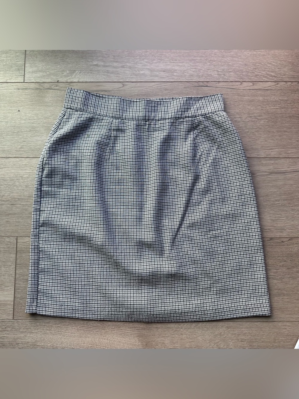 Laura Whitten Houndstooth Pencil Skirt Black White Size 14 Preppy School girl - Picture 1 of 6